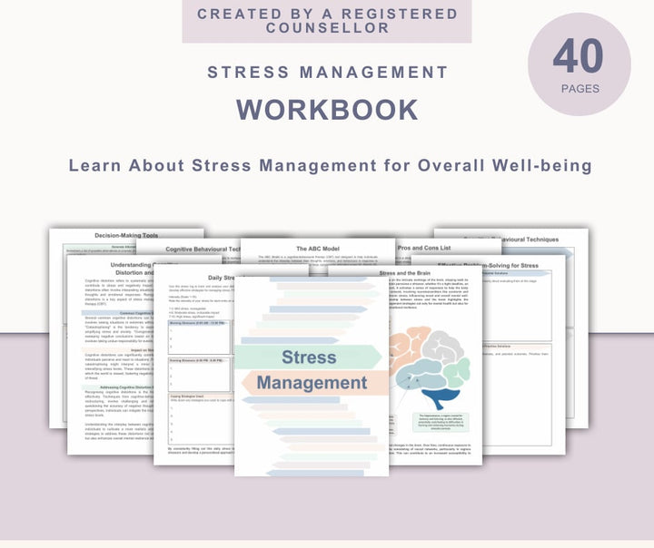 Therapy Worksheets Bundle / Cognitive Behaviour Therapy / therapy worksheets / Anxiety / boundaries / depression / Stress management