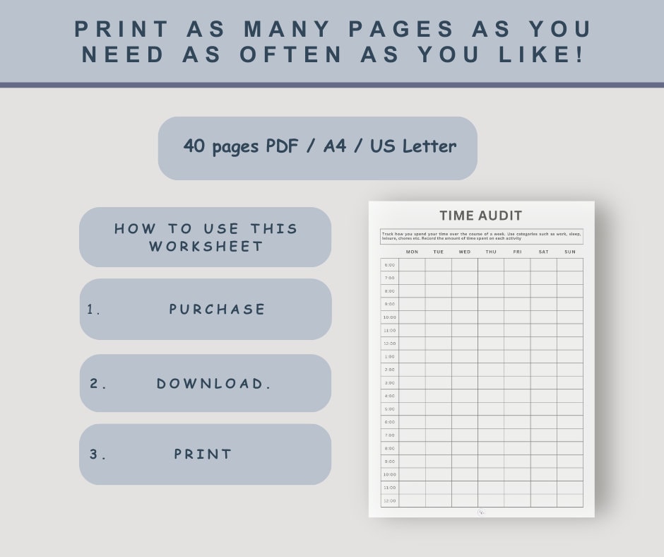 Time management Worksheets / Time Management skills / Therapy worksheets / counselling resources / Time Blocking / Time Management Planner