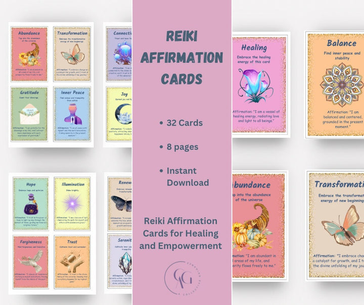 Reiki Affirmation Cards / Reiki healing / Affirmation Cards / Digital Download / Reiki Master / reiki tools / Reiki gifts