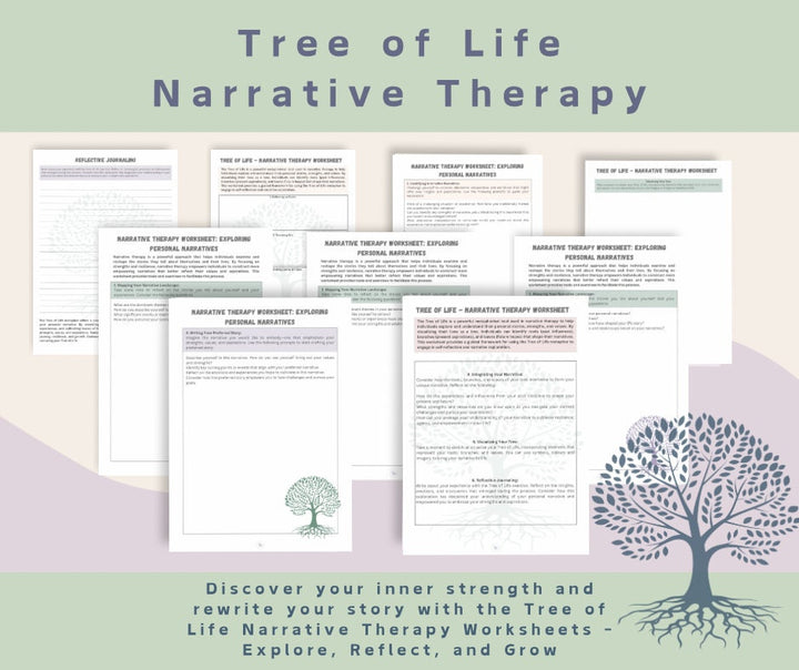 Tree of Life worksheets / Trauma Tree / CBT / Counselling tools / Anxiety worksheet/ Narrative Therapy / PTSD / psychologist worksheets