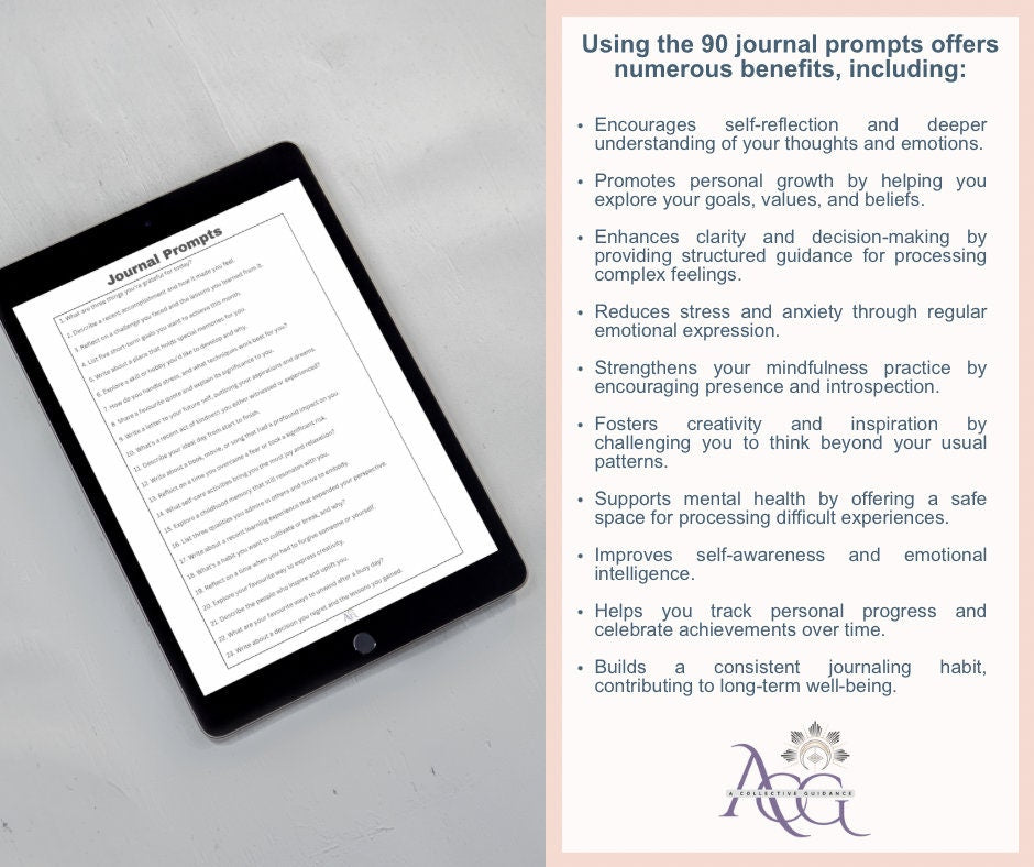 Journal Prompts / printable journal psges / journaling worksheets / mental health / prompted journal / writing prompts