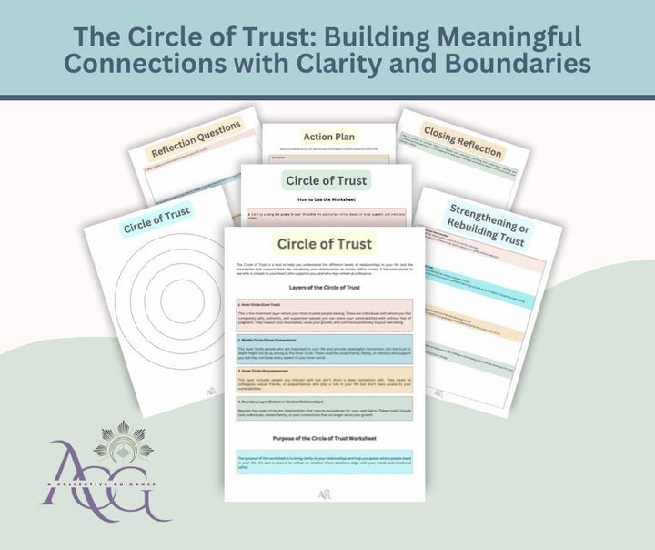 Circle of Trust Worksheet, Relationship Boundaries and Trust Tool for Personal Growth & Emotional Clarity, Relationship Mapping worksheets