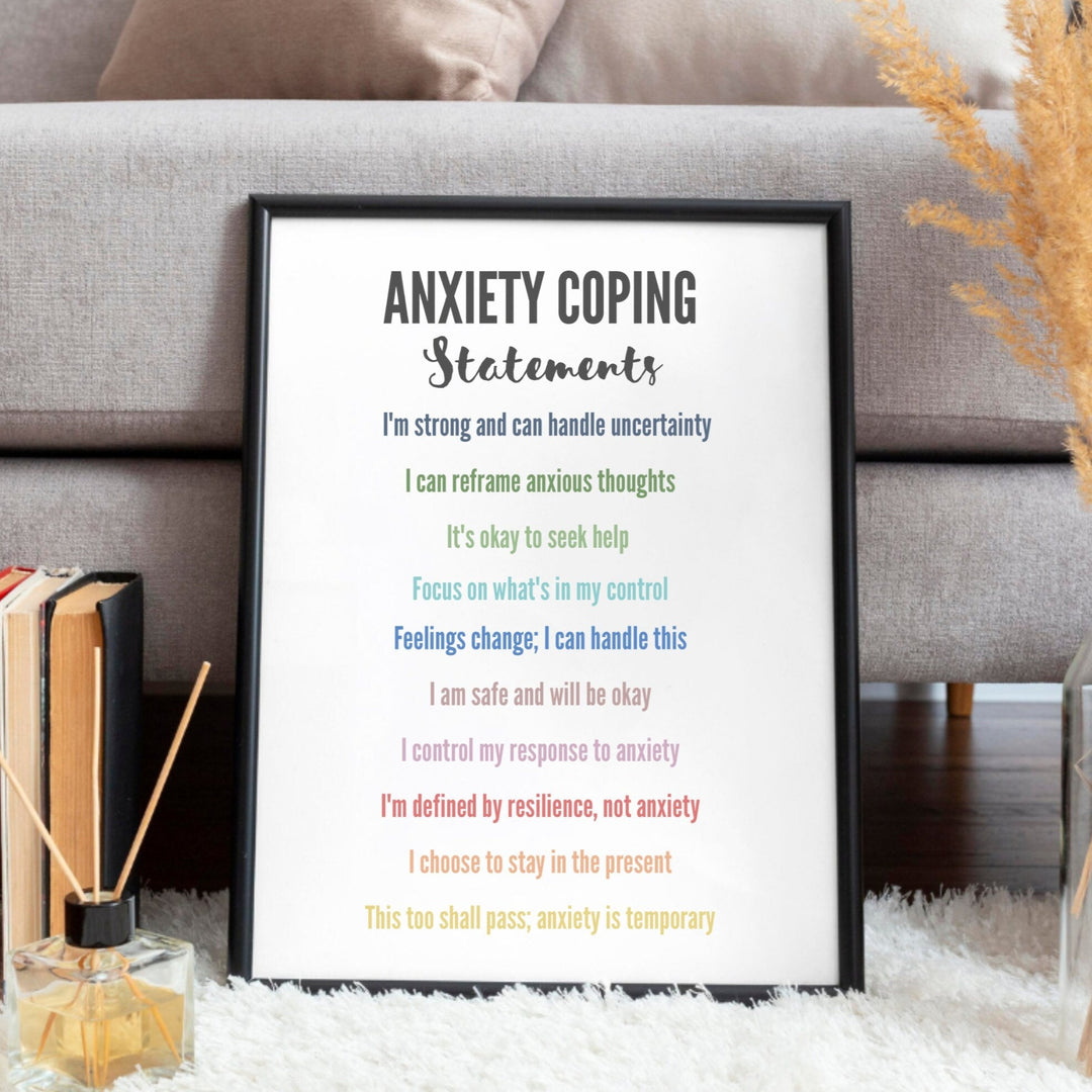 Counselling Anxiety Coping Poster, Counselling Office decor, educational posters